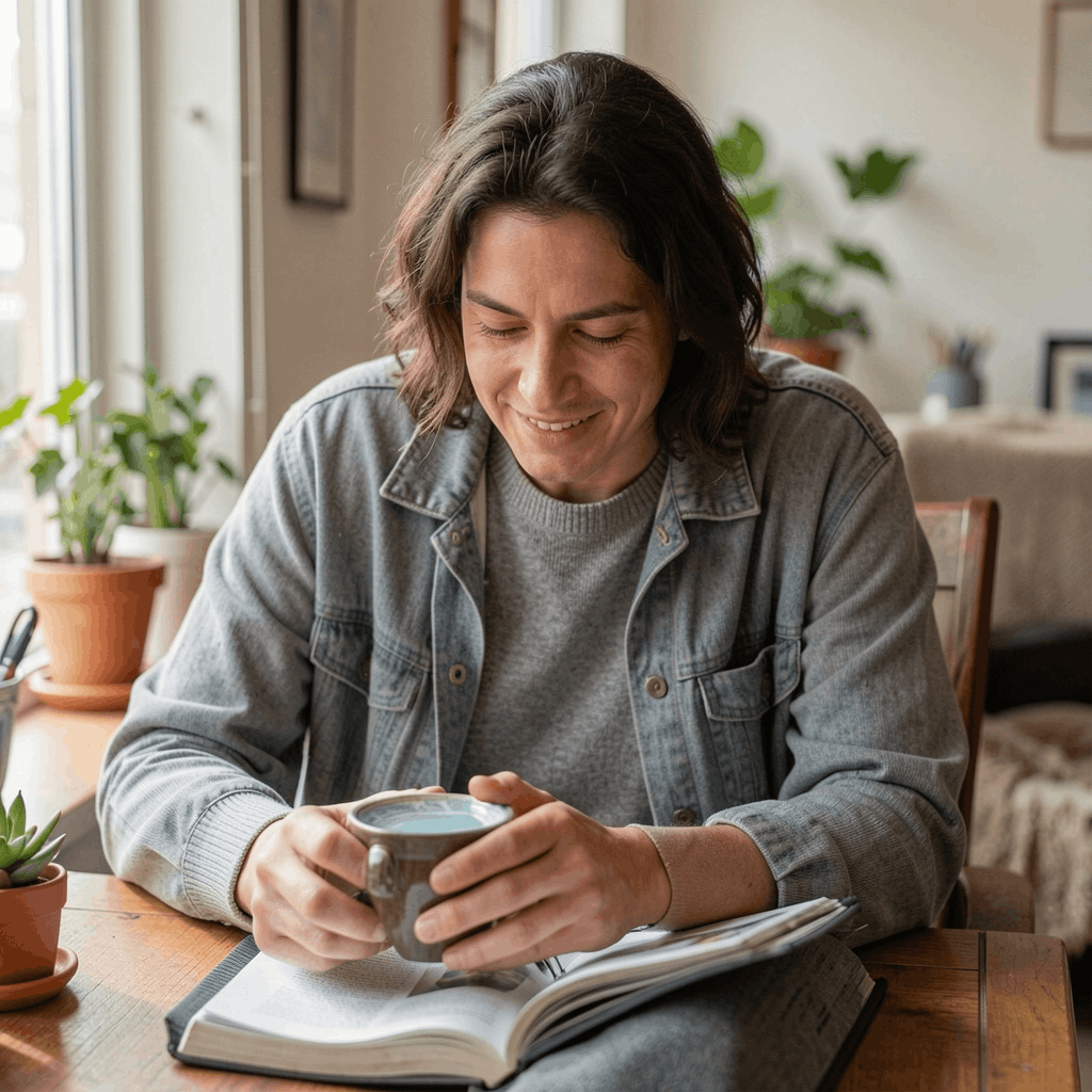 Person som är fullt närvarande i stunden